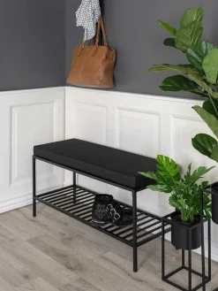 Bancos|Bancos></noscript>House Nordic Banco de metal con cojín Noel