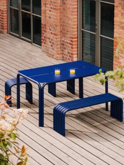 Bancos De Jardín|Bancos></noscript>Noo.ma Banco de metal Nokk Azul real