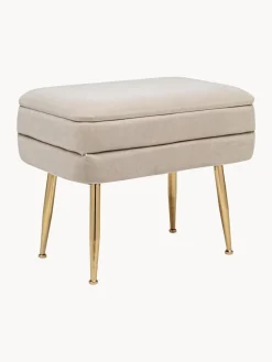 Bancos|Bancos>Bizzotto Banco de terciopelo con espacio de almacenamiento Pavlina Terciopelo beige claro