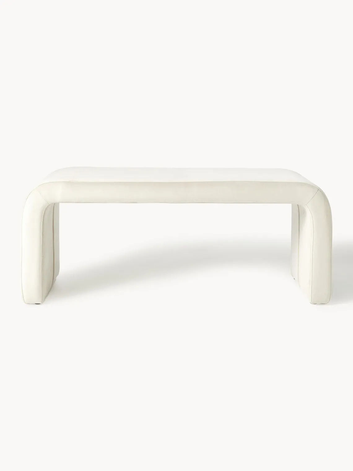 Bancos|Bancos>Westwing Collection Banco de terciopelo Penelope Terciopelo blanco crema