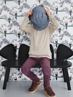 Mesas Y Sillas Infantiles|Decoración Infantil></noscript>Nofred Banco infantil de madera Mouse Negro