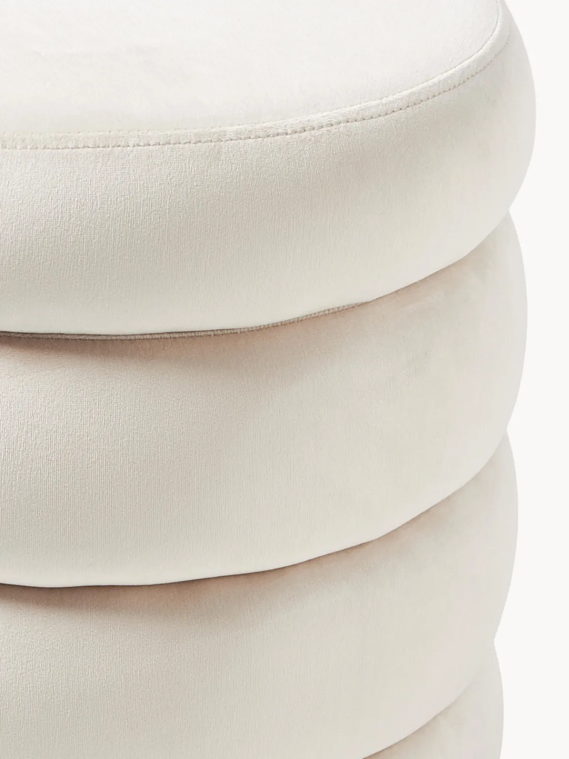 Bancos|Bancos>Westwing Collection Banco pequeño tapizado en terciopelo con espacio de almacenamiento Alto Terciopelo blanco Off White