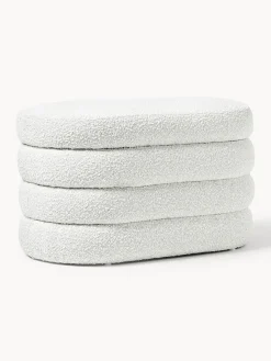 New Banco pequeño tapizado en tejido bouclé con espacio de almacenamiento Alto Bancos|Bancos