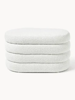 New Banco pequeño tapizado en tejido bouclé con espacio de almacenamiento Alto Bancos|Bancos