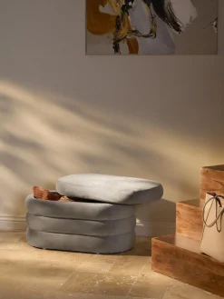 Hot Banco pequeño tapizado en terciopelo con espacio de almacenamiento Alto Bancos|Bancos