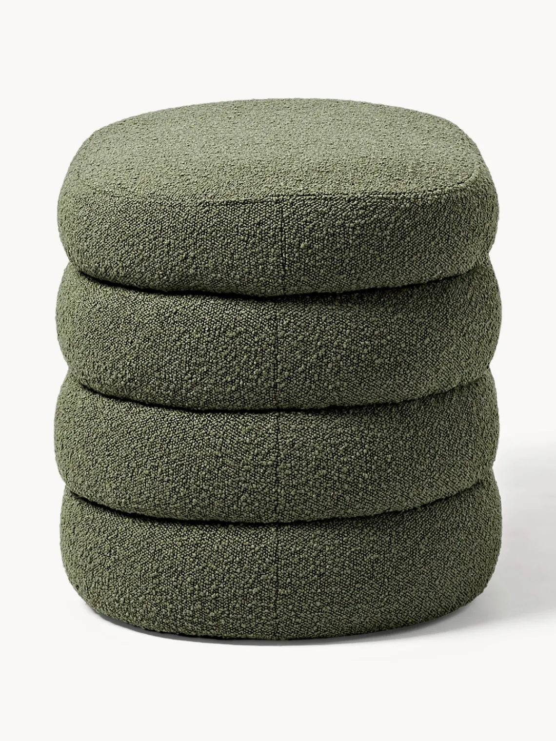 Bancos|Bancos>Westwing Collection Banco pequeño tapizado en tejido bouclé con espacio de almacenamiento Alto Bouclé verde oscuro