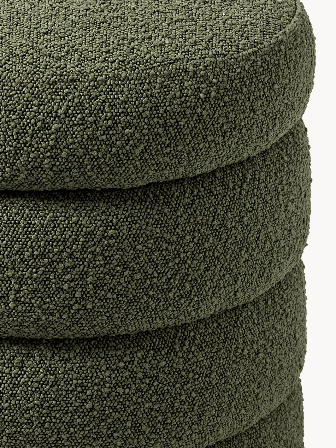 Bancos|Bancos>Westwing Collection Banco pequeño tapizado en tejido bouclé con espacio de almacenamiento Alto Bouclé verde oscuro