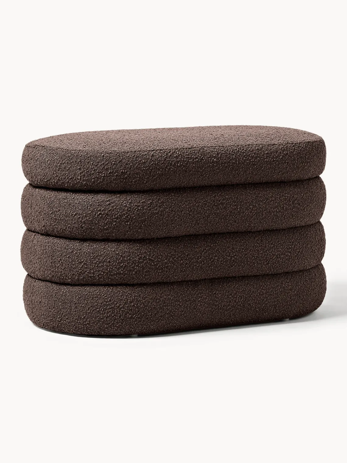 Bancos|Bancos>Westwing Collection Banco pequeño tapizado en tejido bouclé con espacio de almacenamiento Alto Bouclé marrón oscuro