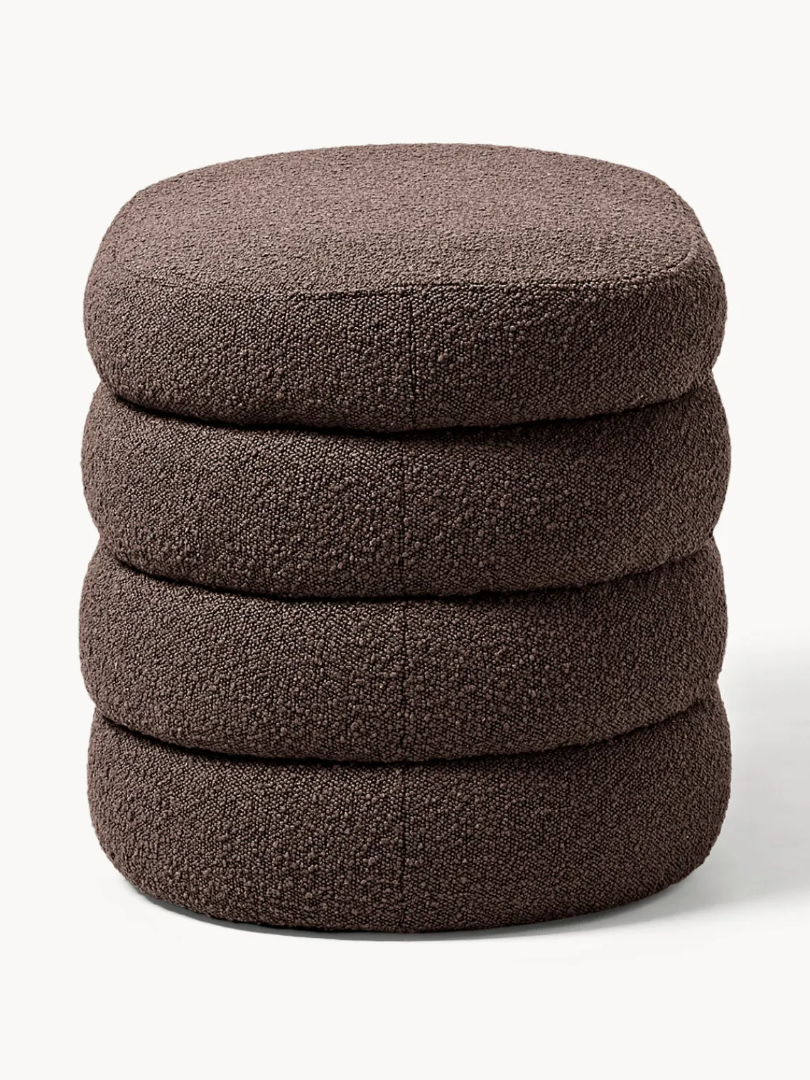 Bancos|Bancos>Westwing Collection Banco pequeño tapizado en tejido bouclé con espacio de almacenamiento Alto Bouclé marrón oscuro