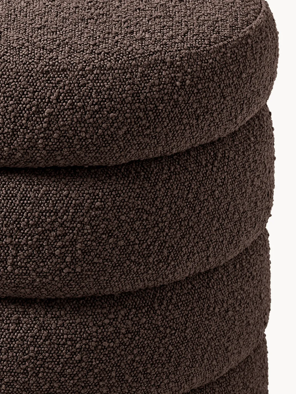 Bancos|Bancos>Westwing Collection Banco pequeño tapizado en tejido bouclé con espacio de almacenamiento Alto Bouclé marrón oscuro