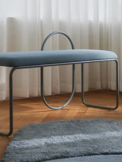 Bancos|Bancos>AYTM Banco tapizado Angui Tejido gris azulado