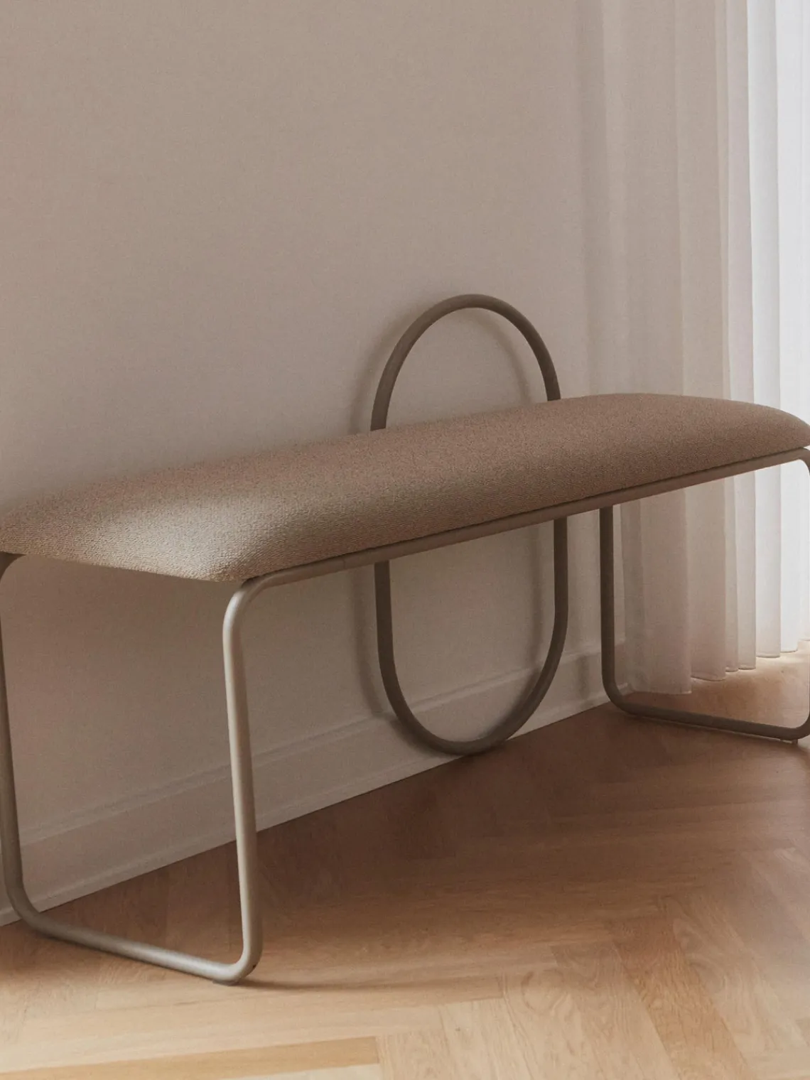 Bancos|Bancos>AYTM Banco tapizado Angui Tejido beige claro