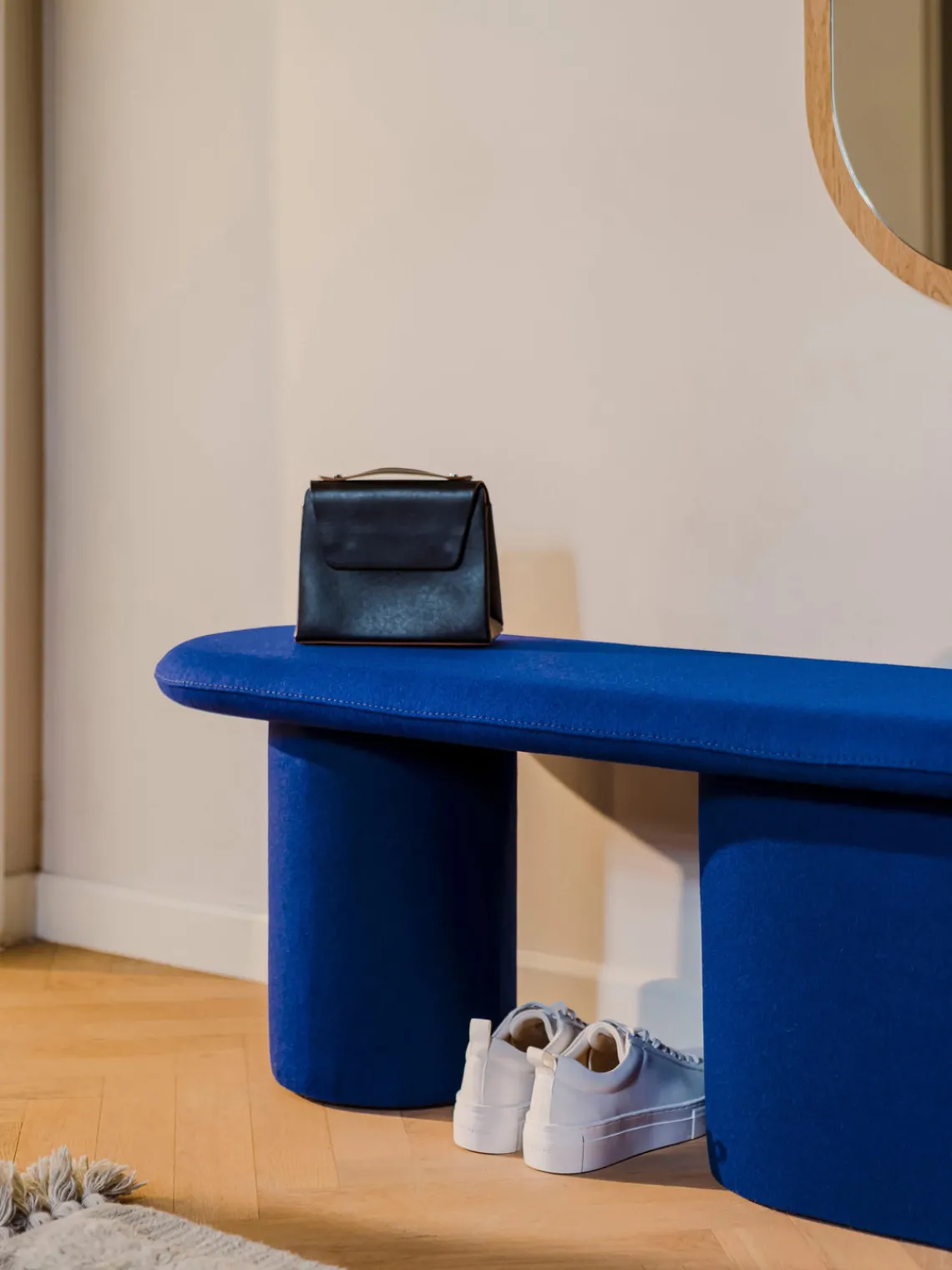 Bancos|Bancos>Noo.ma Banco tapizado artesanal Rull Tejido azul real