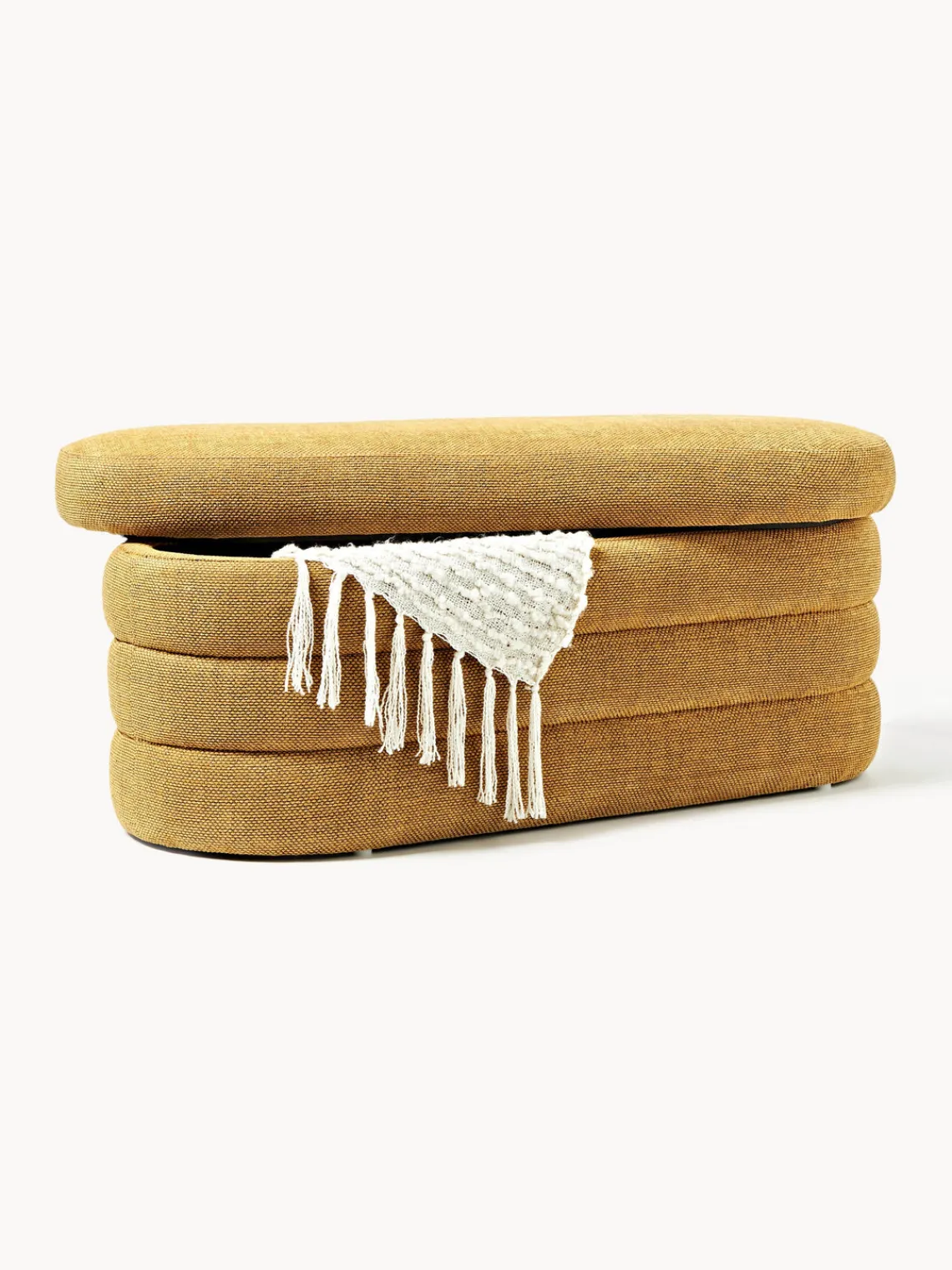 Bancos|Bancos>Westwing Collection Banco tapizado con espacio de almacenamiento Alto Tejido ocre