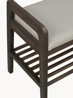 Sale Banco tapizado con estante de madera de roble Inverness Bancos|Bancos