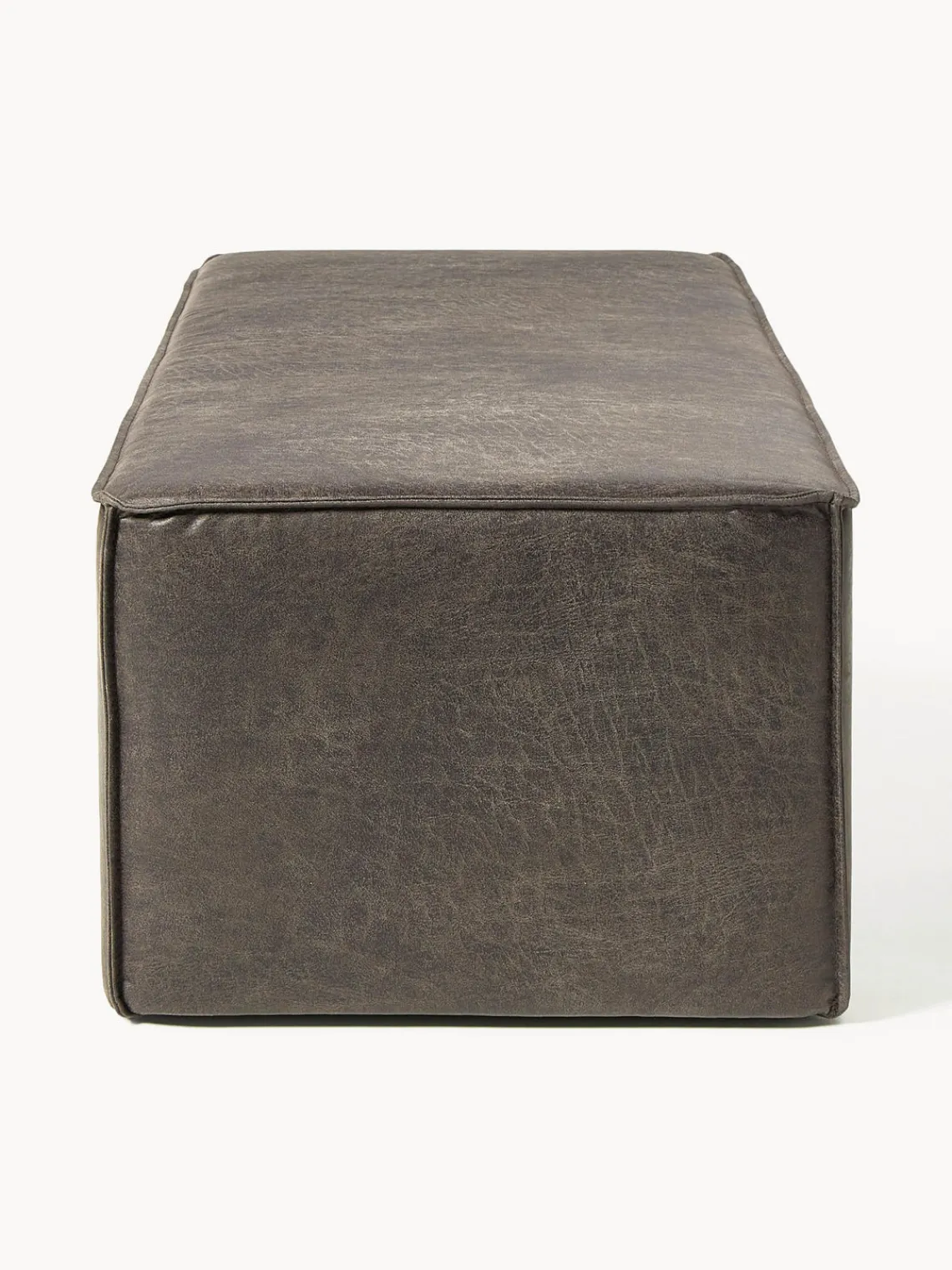 Bancos|Bancos>Westwing Collection Banco tapizado en cuero reciclado Sanja Cuero taupe