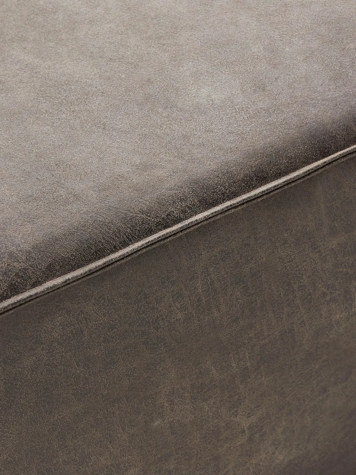 Bancos|Bancos>Westwing Collection Banco tapizado en cuero reciclado Sanja Cuero taupe