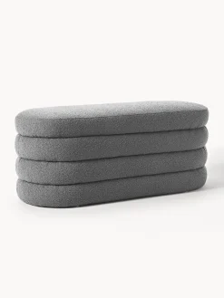 New Banco tapizado en tejido bouclé Alto Bancos|Bancos