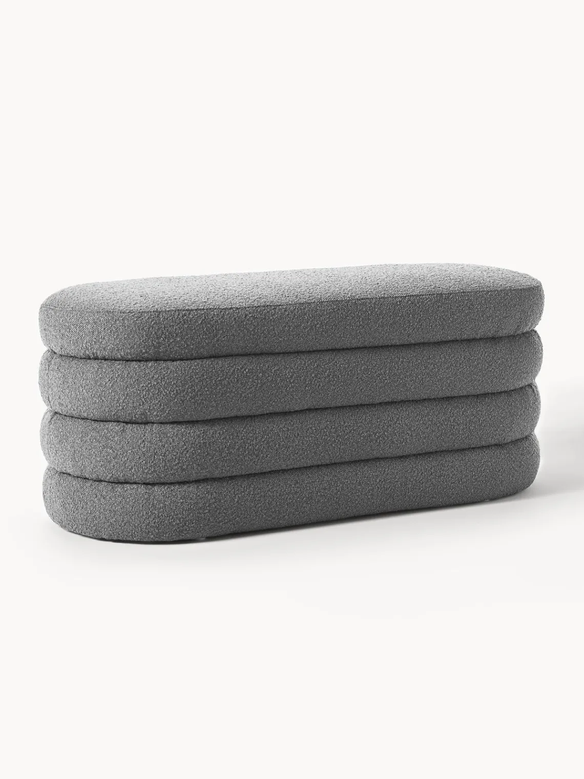 New Banco tapizado en tejido bouclé Alto Bancos|Bancos