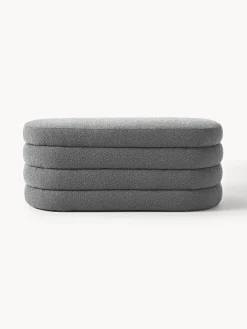 New Banco tapizado en tejido bouclé Alto Bancos|Bancos