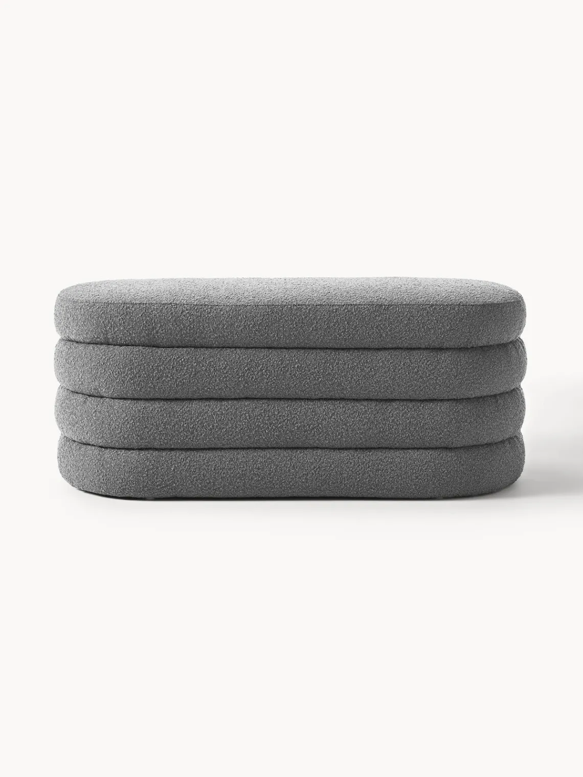 New Banco tapizado en tejido bouclé Alto Bancos|Bancos