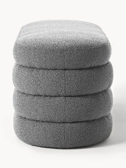 New Banco tapizado en tejido bouclé Alto Bancos|Bancos