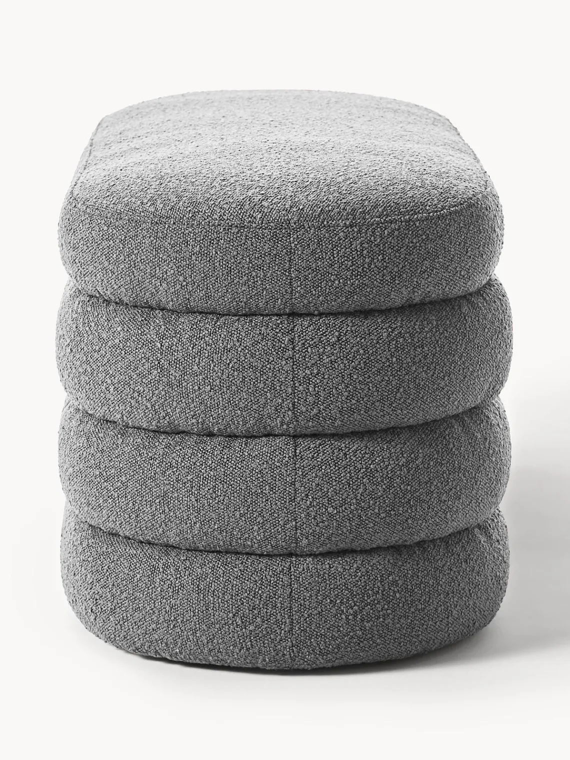 New Banco tapizado en tejido bouclé Alto Bancos|Bancos