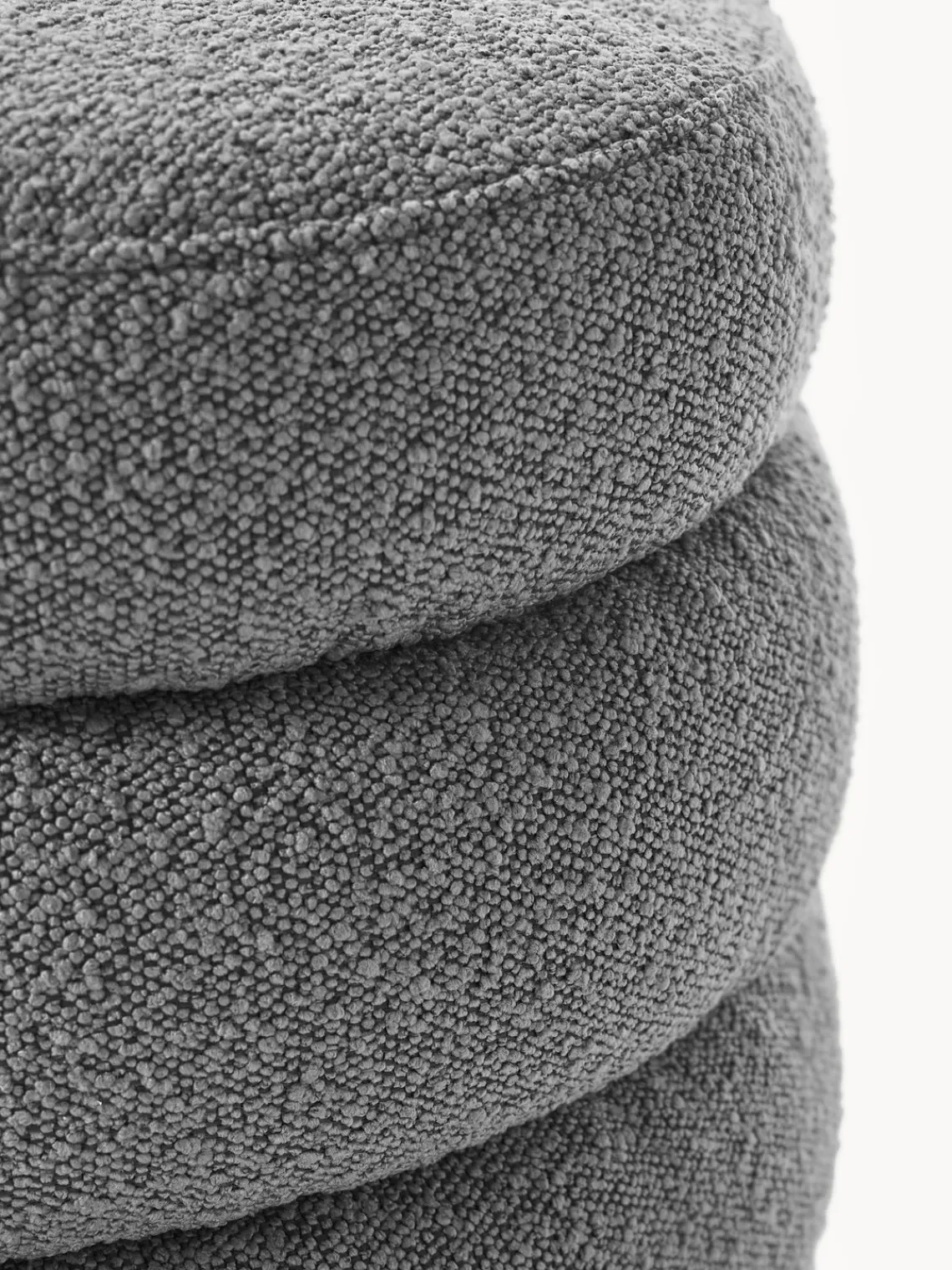 New Banco tapizado en tejido bouclé Alto Bancos|Bancos