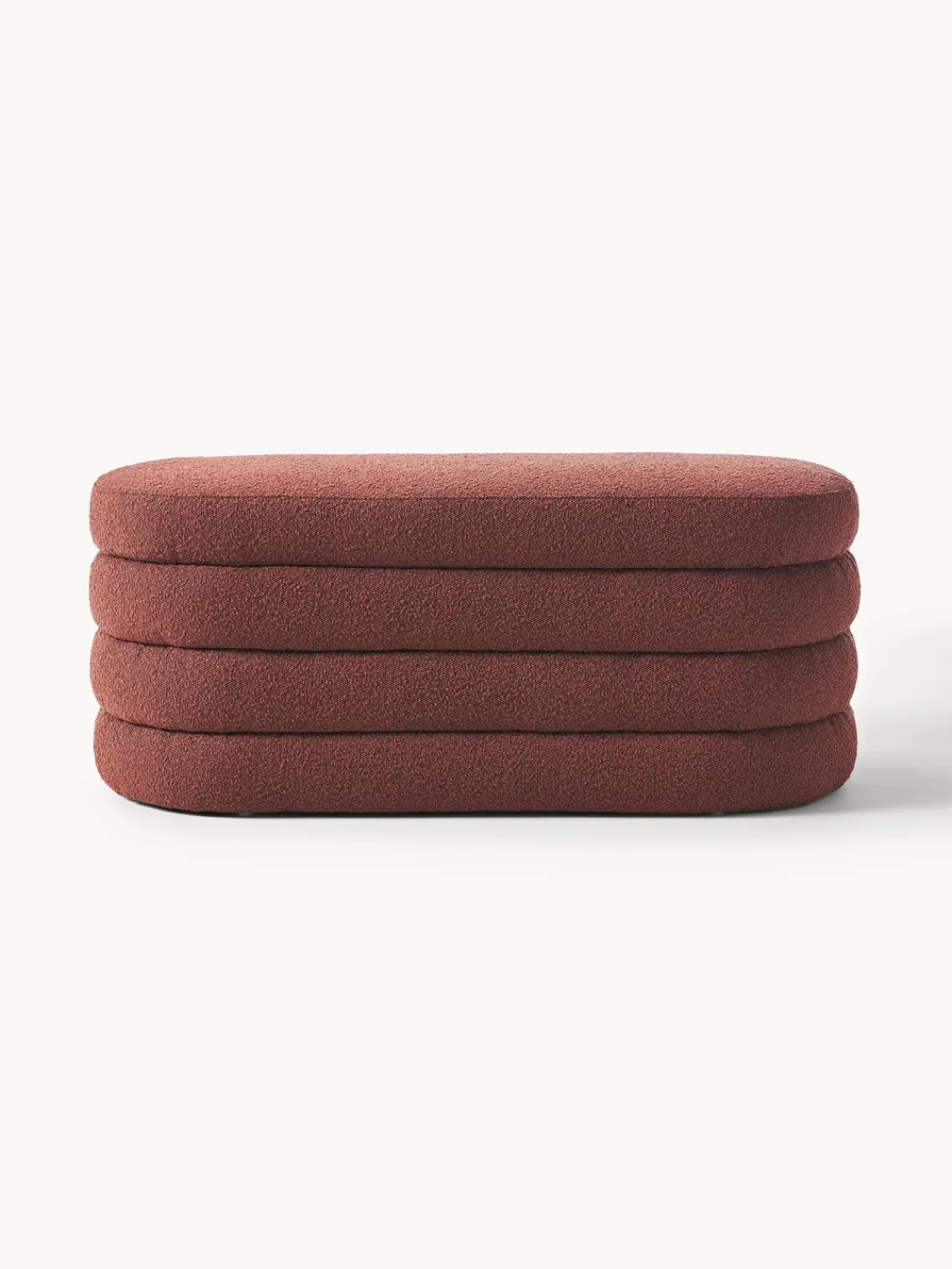 Bancos|Bancos>Westwing Collection Banco tapizado en tejido bouclé Alto Bouclé rojo vino