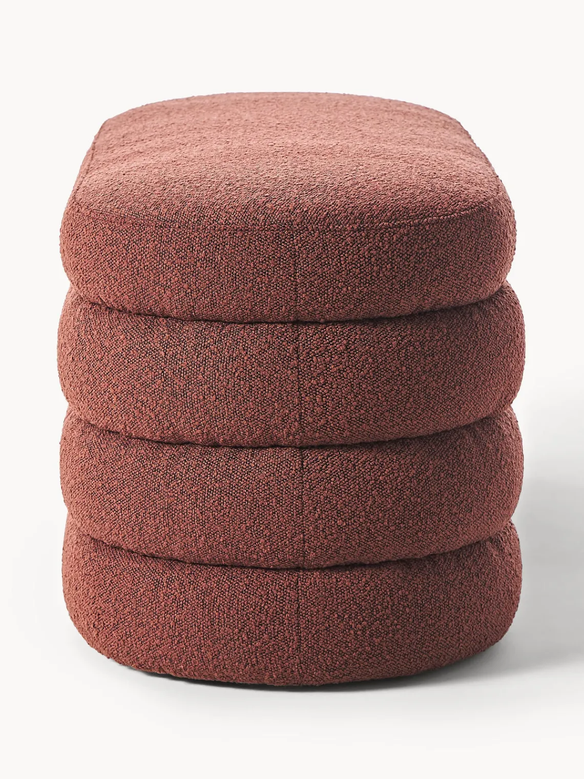 Bancos|Bancos>Westwing Collection Banco tapizado en tejido bouclé Alto Bouclé rojo vino