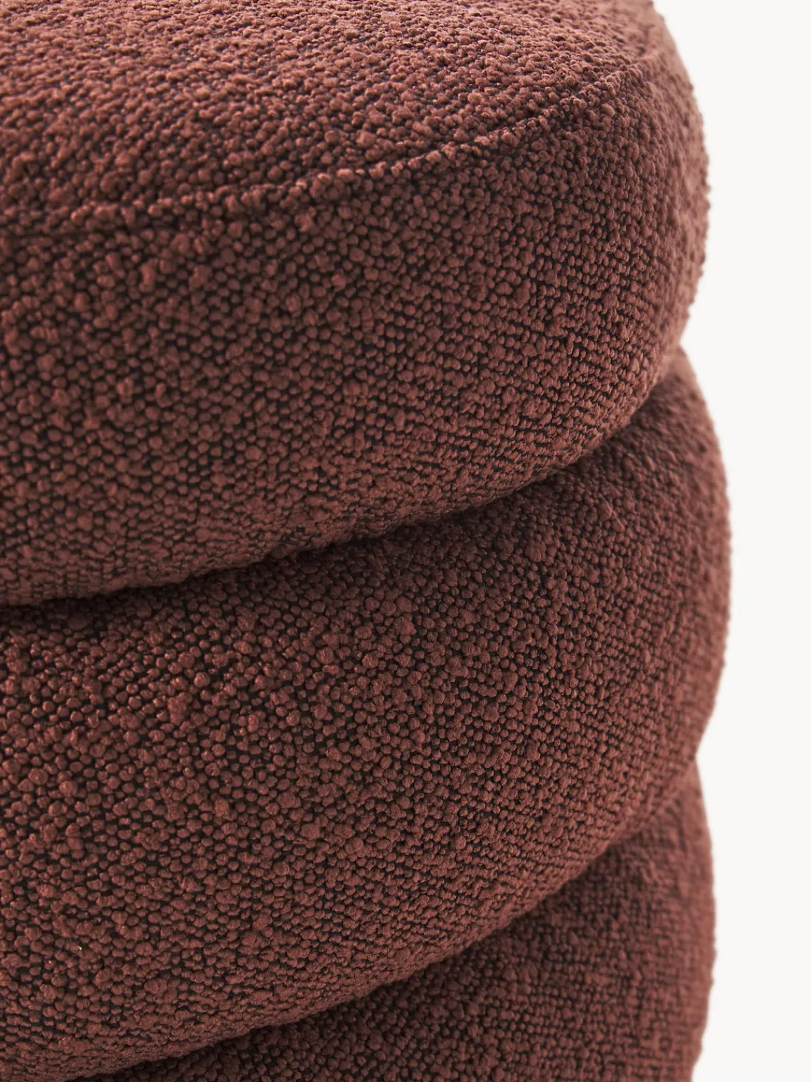 Bancos|Bancos>Westwing Collection Banco tapizado en tejido bouclé Alto Bouclé rojo vino