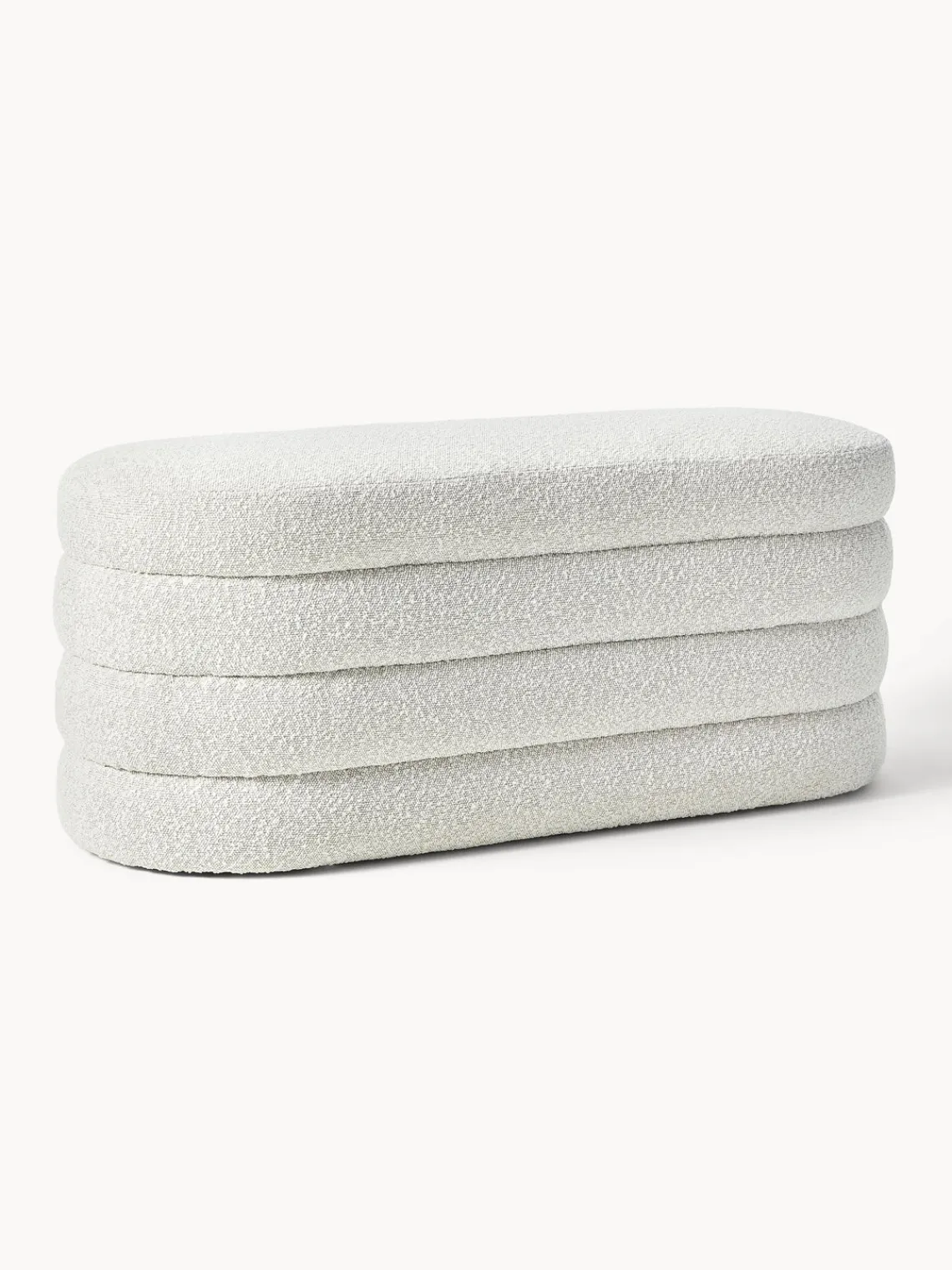 Bancos|Bancos>Westwing Collection Banco tapizado en tejido bouclé Alto Bouclé blanco Off White