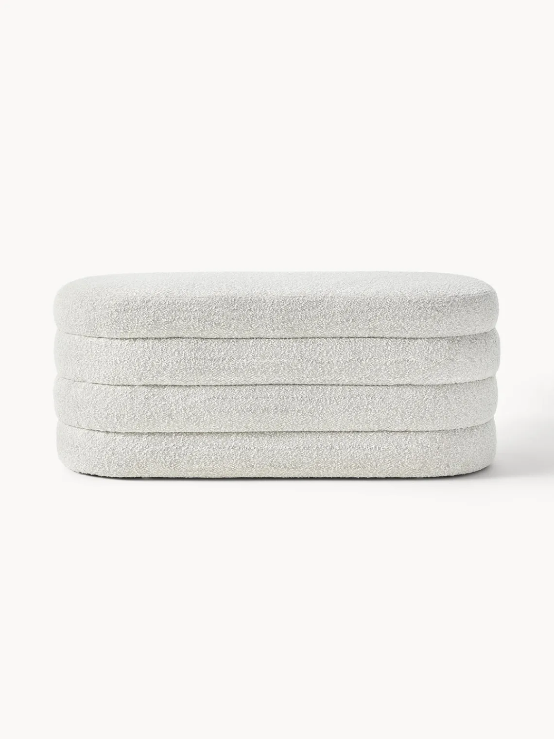 Bancos|Bancos>Westwing Collection Banco tapizado en tejido bouclé Alto Bouclé blanco Off White