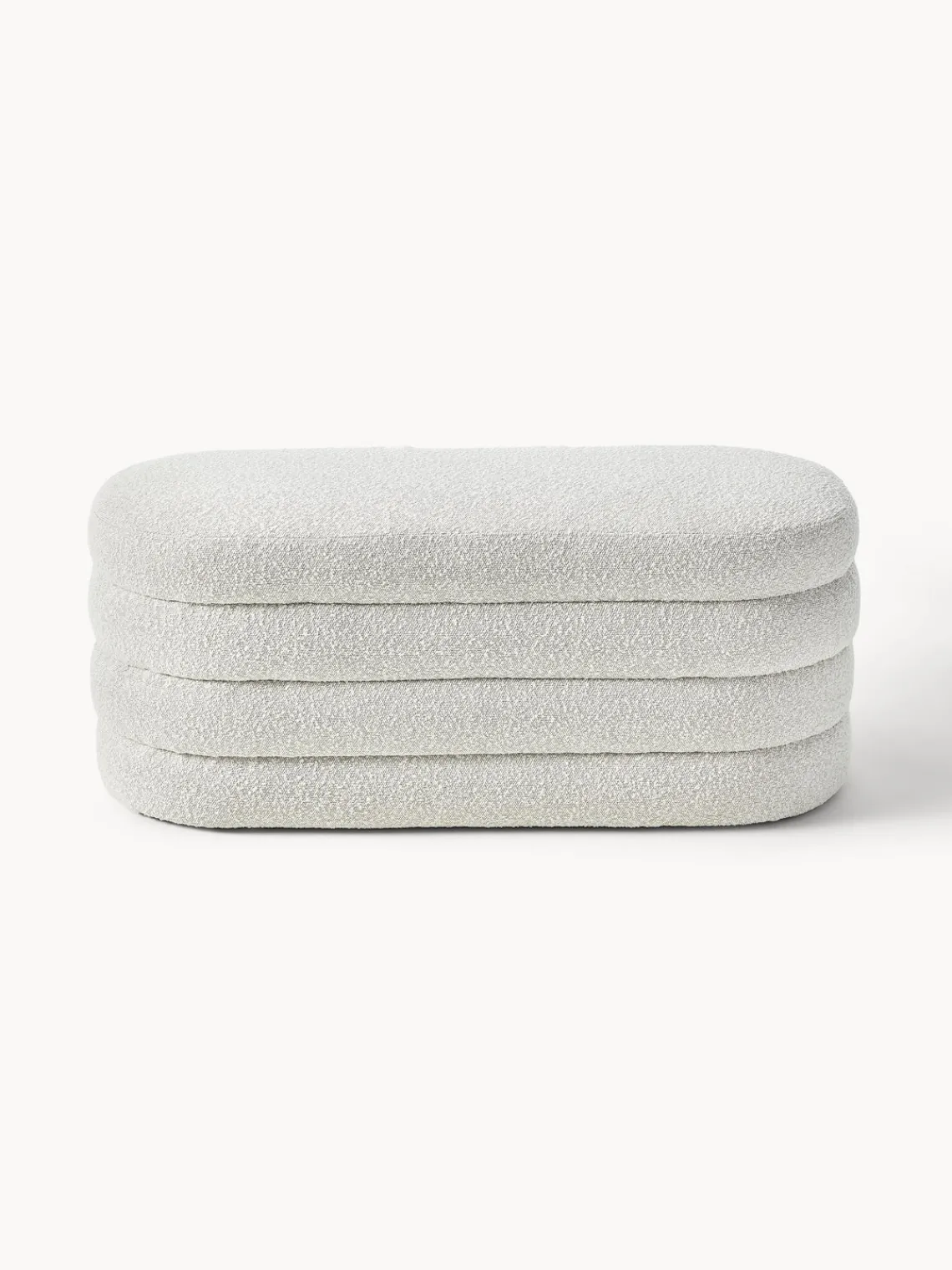 Bancos|Bancos>Westwing Collection Banco tapizado en tejido bouclé Alto Bouclé blanco Off White