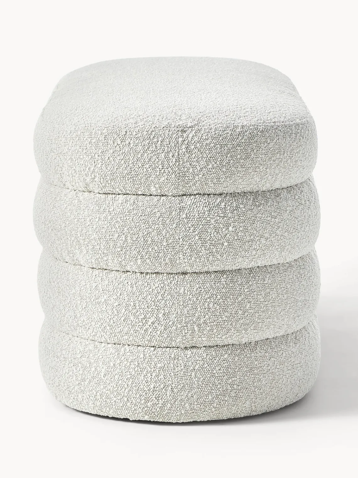 Bancos|Bancos>Westwing Collection Banco tapizado en tejido bouclé Alto Bouclé blanco Off White