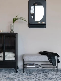 Hot Banco tapizado en tejido bouclé con estante Milou Bancos|Bancos