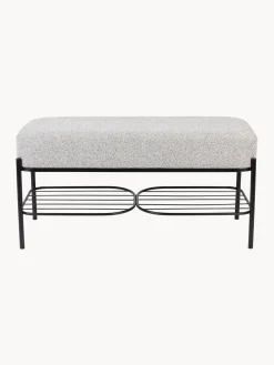 Hot Banco tapizado en tejido bouclé con estante Milou Bancos|Bancos