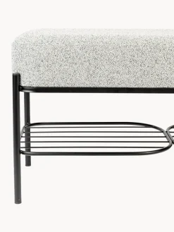 Hot Banco tapizado en tejido bouclé con estante Milou Bancos|Bancos