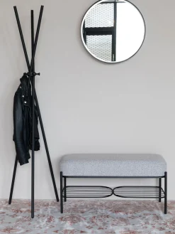 Hot Banco tapizado en tejido bouclé con estante Milou Bancos|Bancos