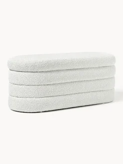 Hot Banco tapizado en tejido bouclé con espacio de almacenaje Alto Bancos|Bancos