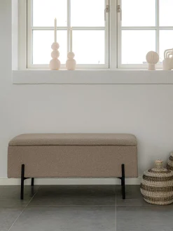 Bancos|Bancos>House Nordic Banco tapizado en tejido bouclé con espacio de almacenamiento Watford