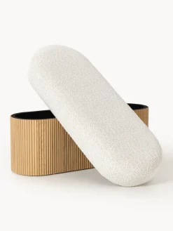 Best Banco tapizado en tejido borreguillo bouclé con espacio de almacenamiento Nala Bancos|Bancos