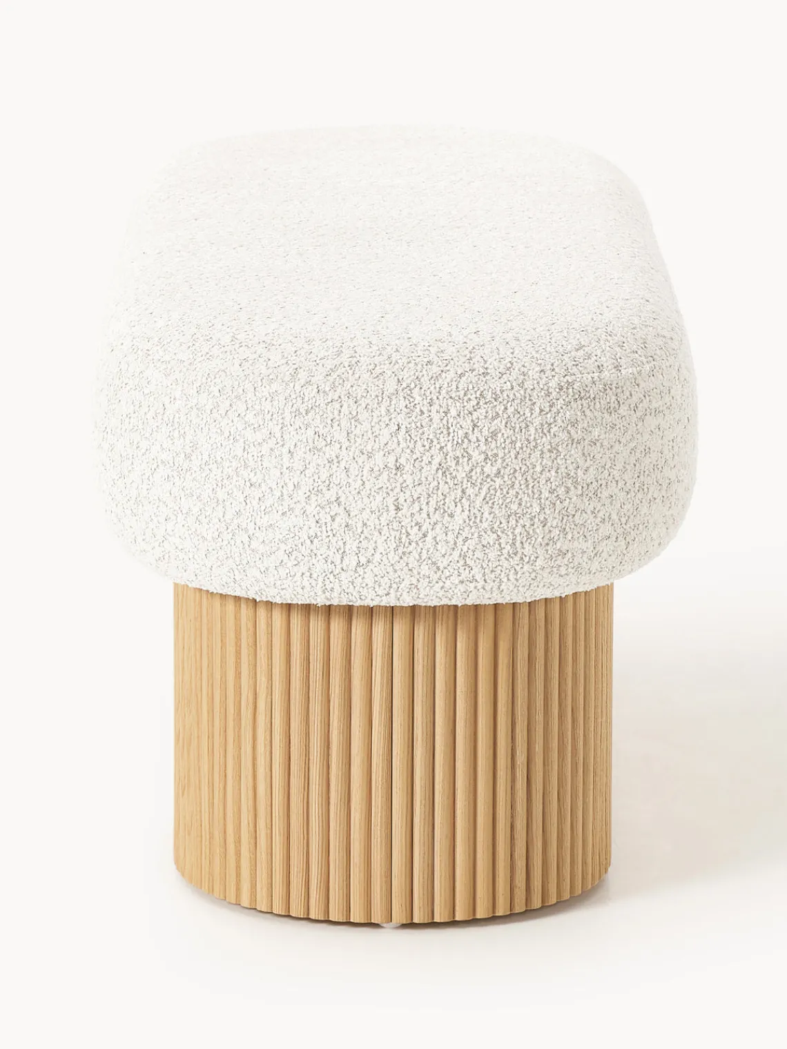 Best Banco tapizado en tejido borreguillo bouclé con espacio de almacenamiento Nala Bancos|Bancos