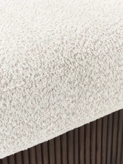 Bancos|Bancos></noscript>Westwing Collection Banco tapizado en tejido borreguillo bouclé con espacio de almacenamiento Nala Tejido borreguillo bouclé blanco Off White, madera de fresno oscura