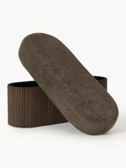 Discount Banco tapizado en tejido borreguillo bouclé con espacio de almacenamiento Nala Bancos|Bancos