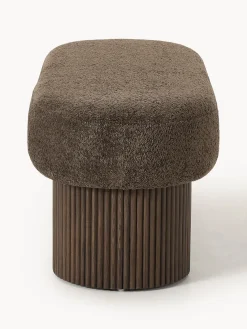 Discount Banco tapizado en tejido borreguillo bouclé con espacio de almacenamiento Nala Bancos|Bancos