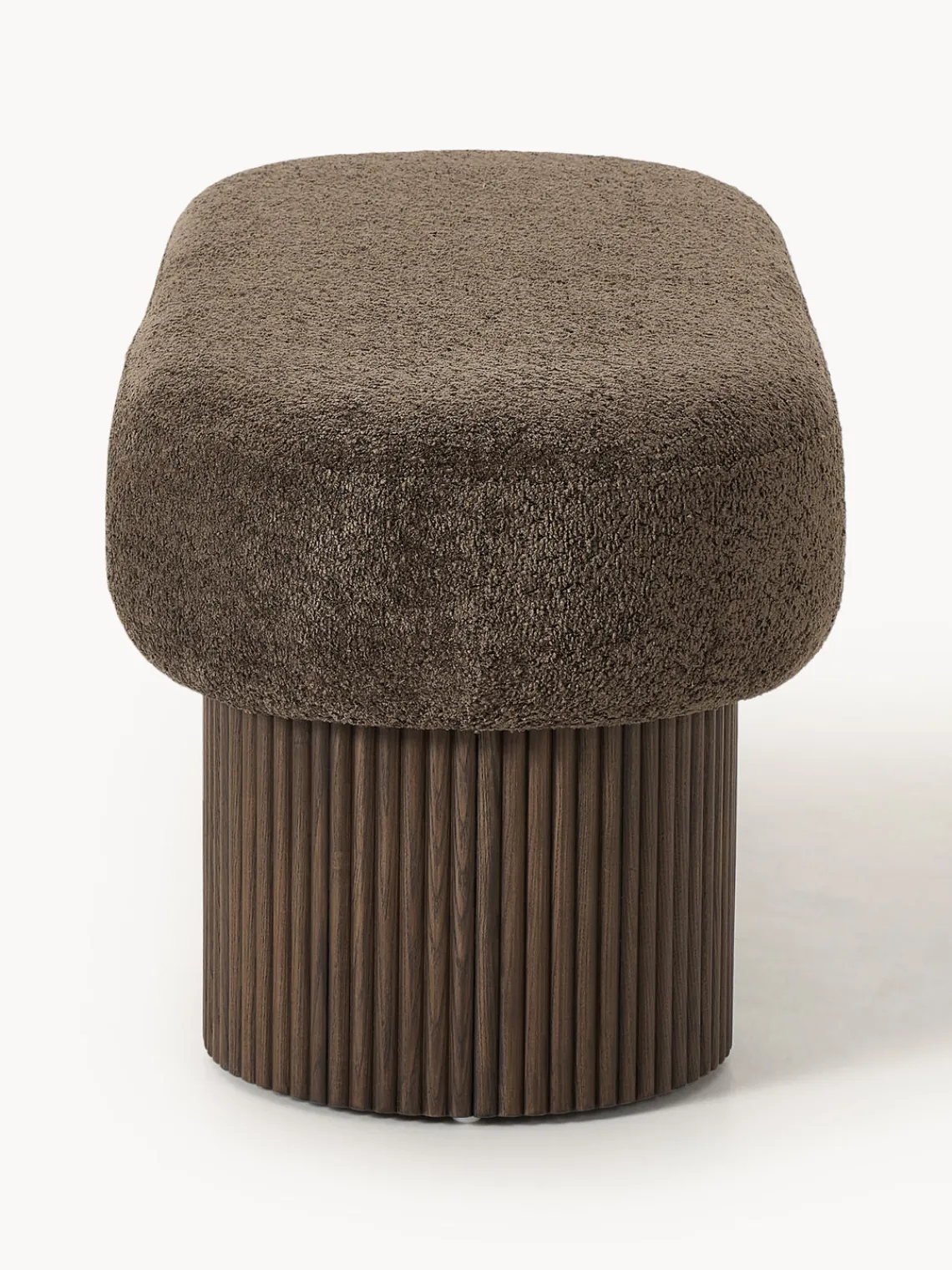 Discount Banco tapizado en tejido borreguillo bouclé con espacio de almacenamiento Nala Bancos|Bancos