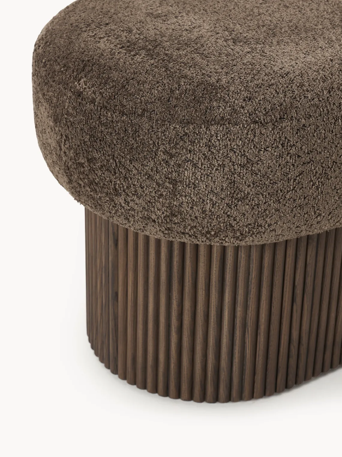 Discount Banco tapizado en tejido borreguillo bouclé con espacio de almacenamiento Nala Bancos|Bancos