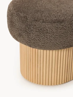 Bancos|Bancos></noscript>Westwing Collection Banco tapizado en tejido borreguillo bouclé con espacio de almacenamiento Nala Tejido borreguillo bouclé taupe, madera de fresno clara