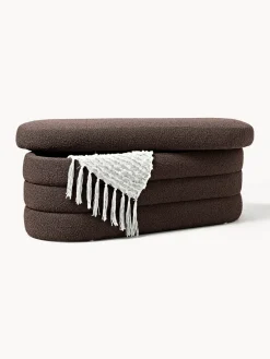 Hot Banco tapizado en tejido bouclé con espacio de almacenamiento Alto Bancos|Bancos